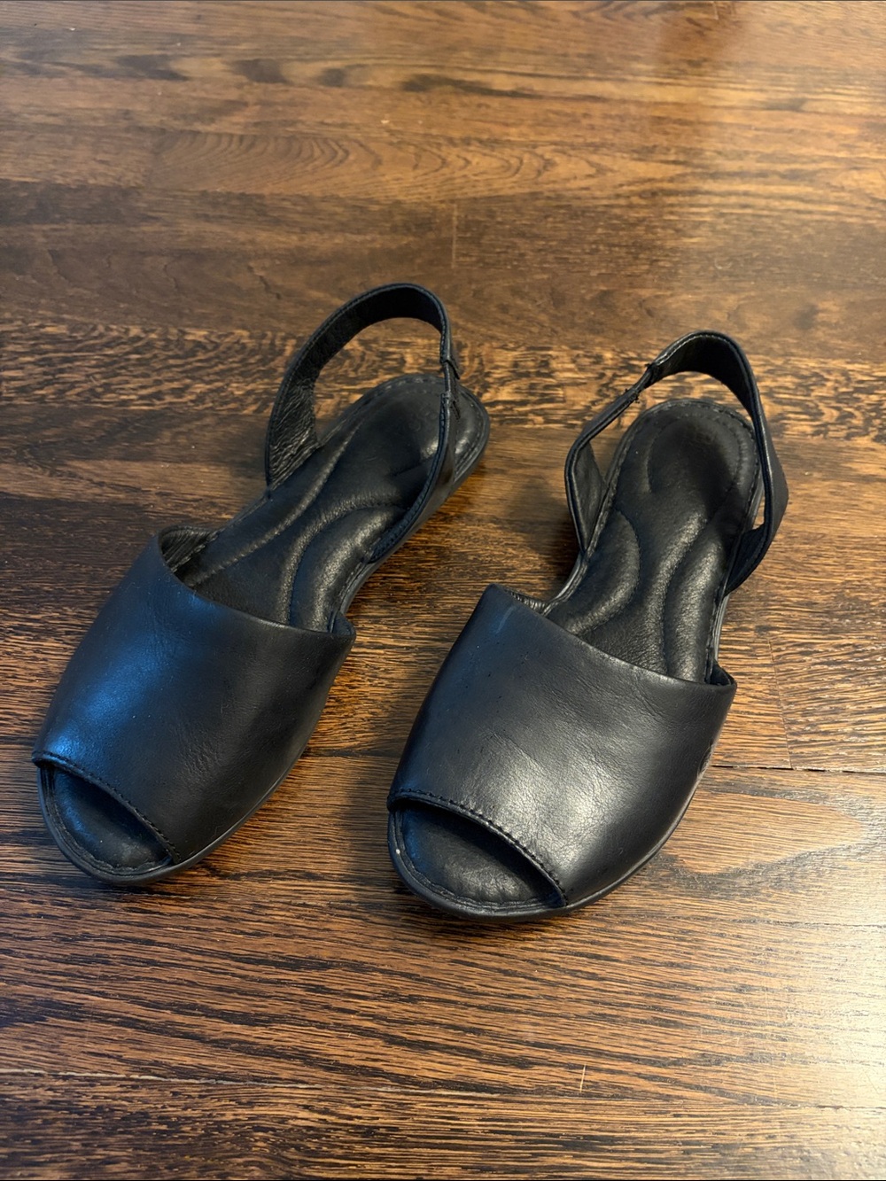 Born Black Open-Toe Slingback Sandals